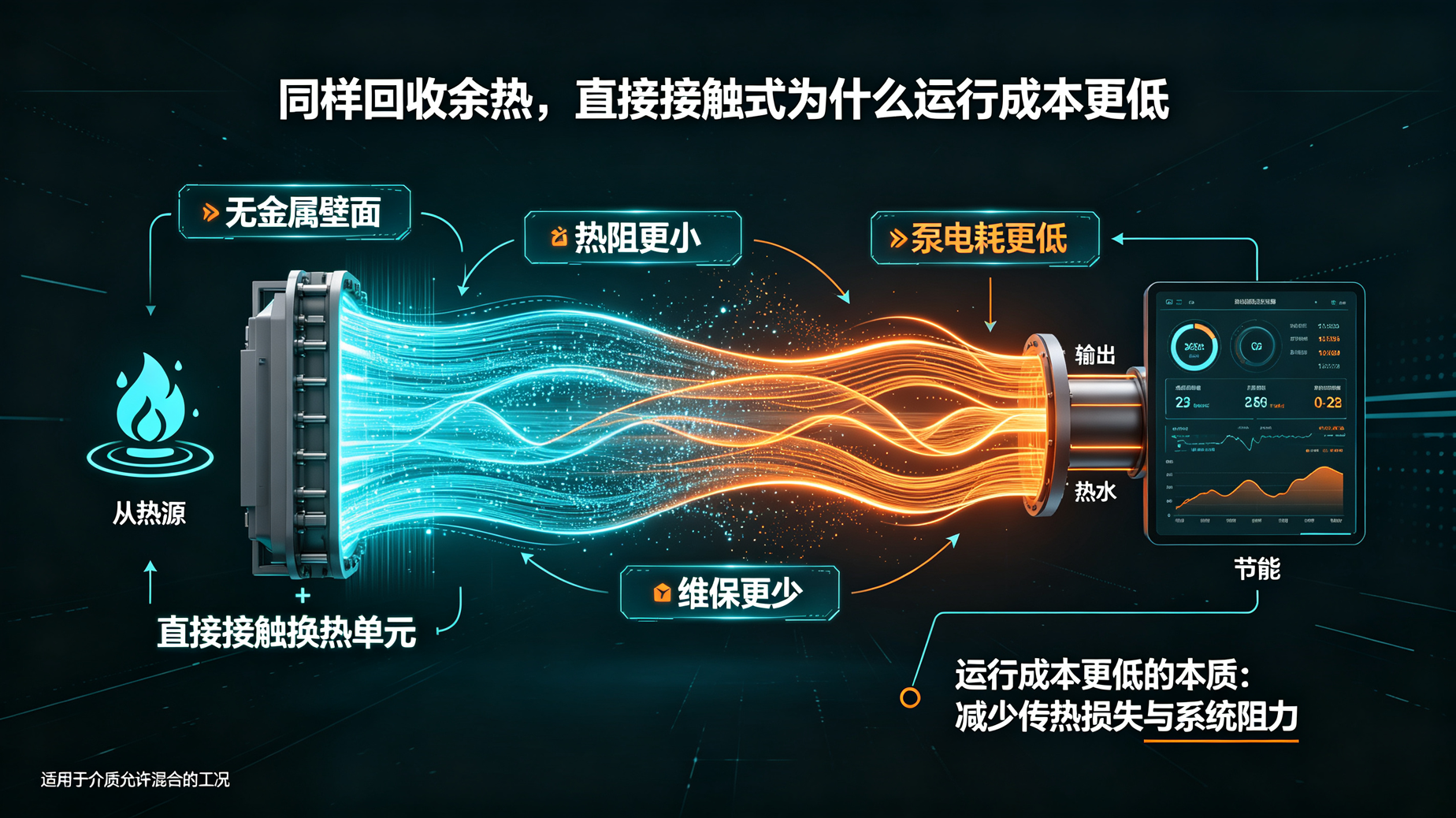 同样回收余热，直接接触式为什么运行成本更低